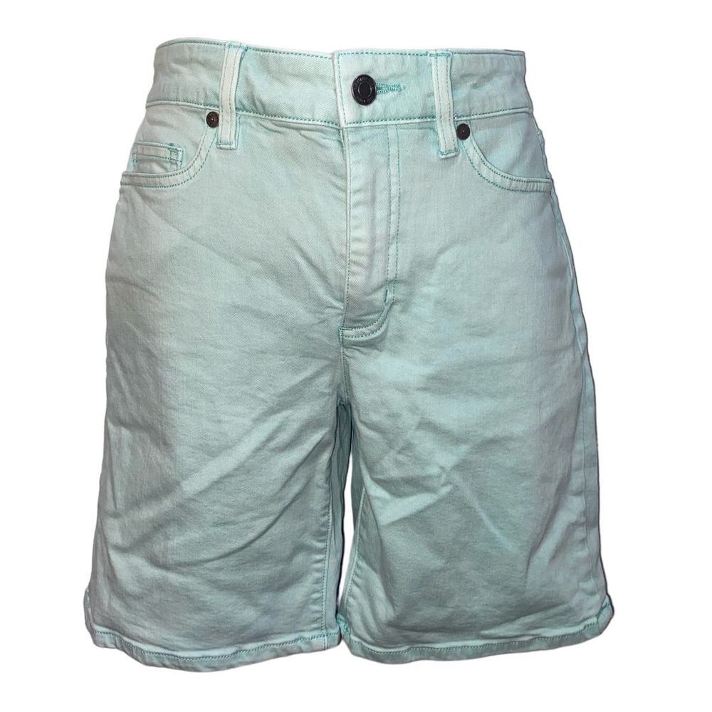 Land's End Distressed Blue Mid Rise Roll Cuff Jean Shorts Women's Size 6